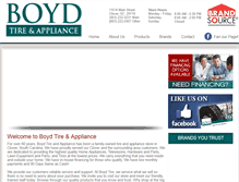 Tablet Screenshot of boydtireandappliance.com